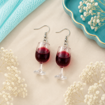 Rotwein-Glas Ohrringe